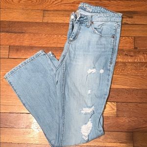 AE distressed blue jeans
